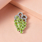 Natürlicher Peridot-Anhänger, 925 Silber platiniert ca. 3,67 ct