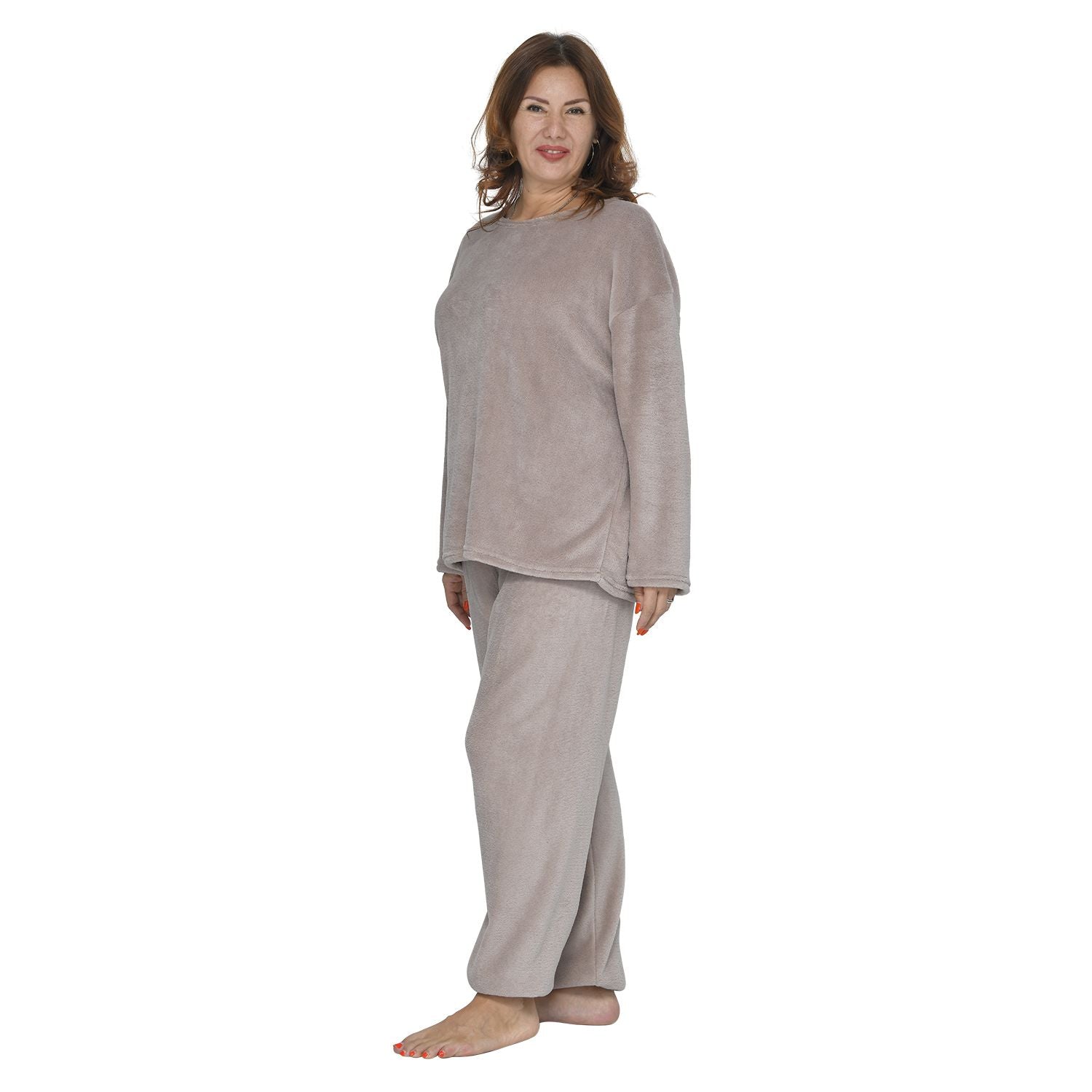 Flauschiger Hausanzug, One Size, Creme