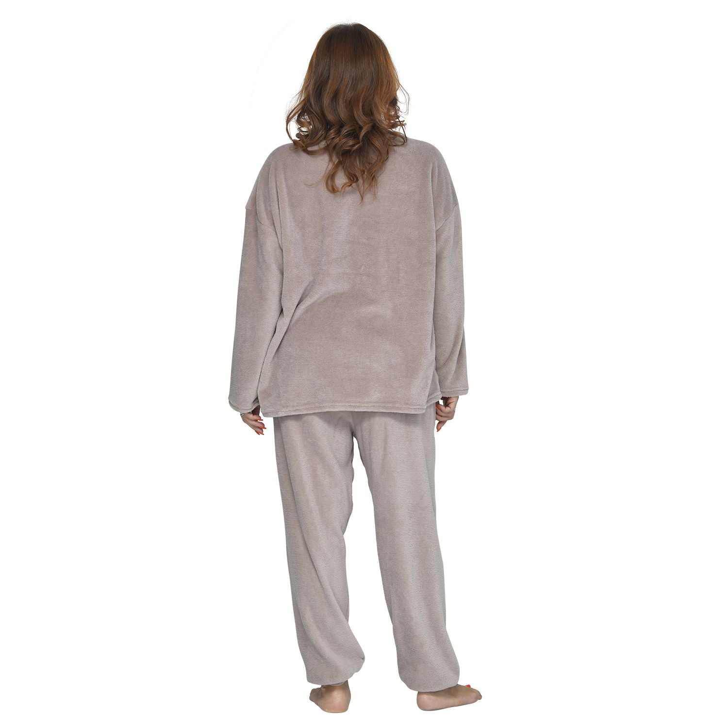 Flauschiger Hausanzug, One Size, Creme