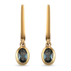 London Blau Topas Ohrringe, 925 Silber vergoldet ca. 1,02 ct