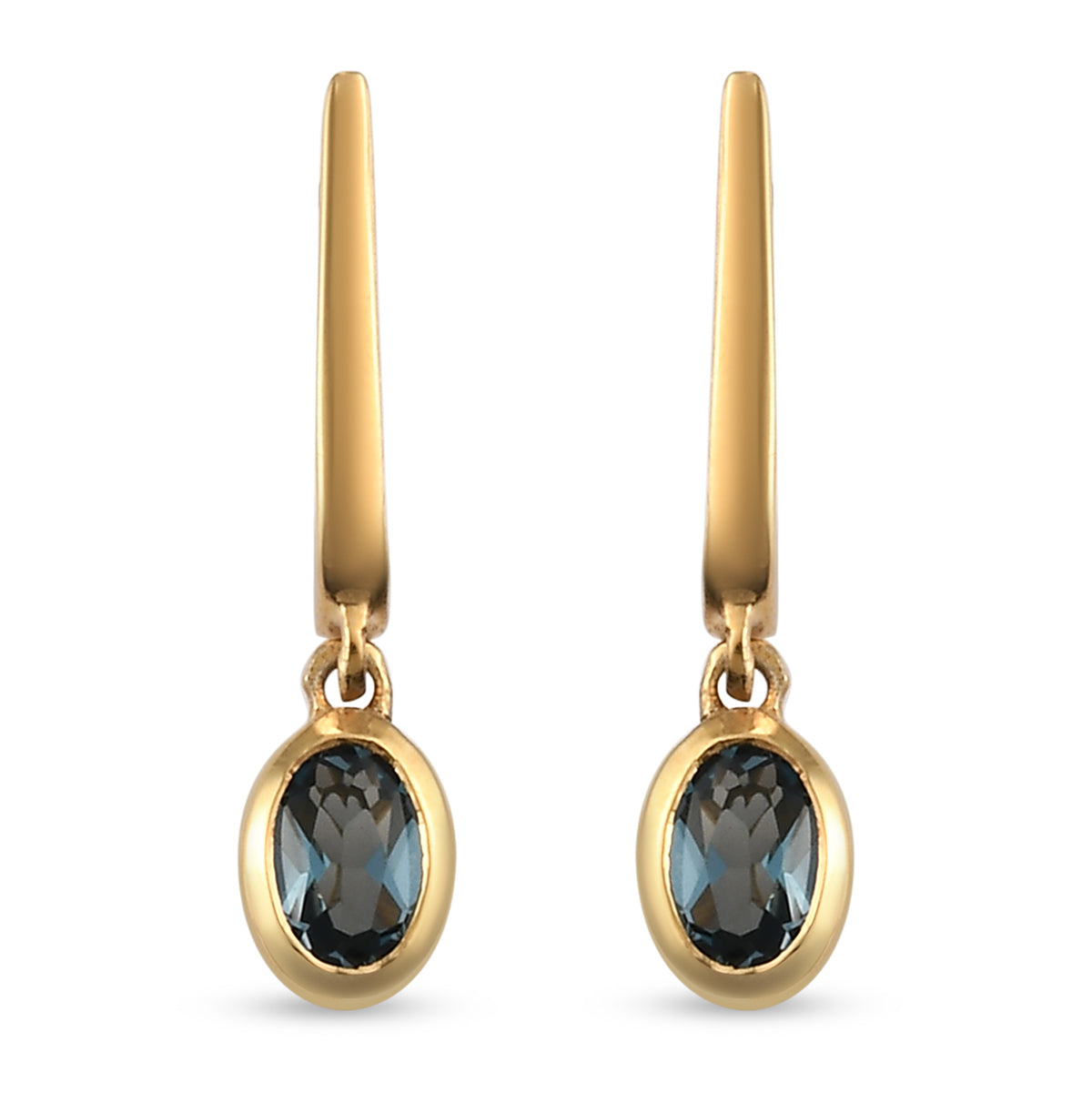 London Blau Topas Ohrringe, 925 Silber vergoldet ca. 1,02 ct