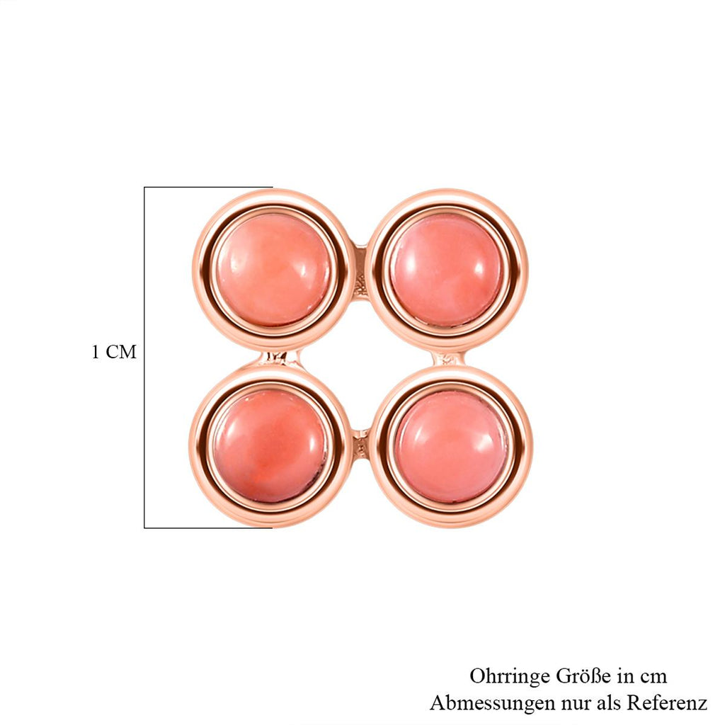 Oregon Pfirsich Opal-Ohrringe, 925 Silber rosévergoldet ca. 0.63 ct