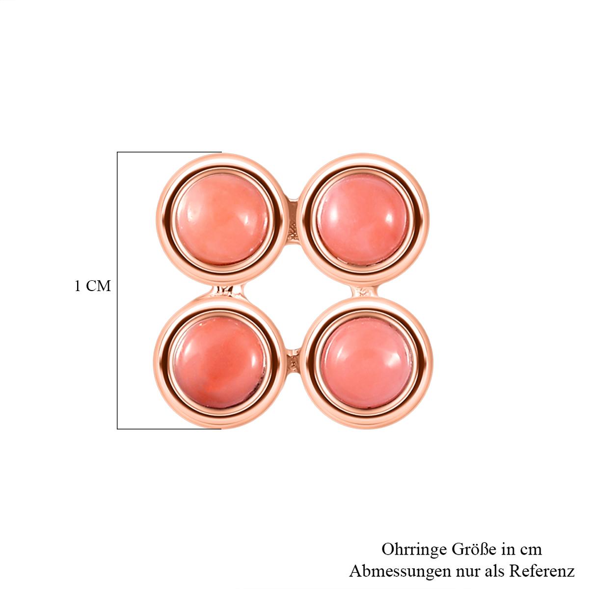 Oregon Pfirsich Opal-Ohrringe, 925 Silber rosévergoldet ca. 0.63 ct