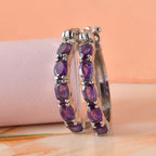 Afrikanische Amethyst Ohrringe, Edelstahl ca. 4.00 ct