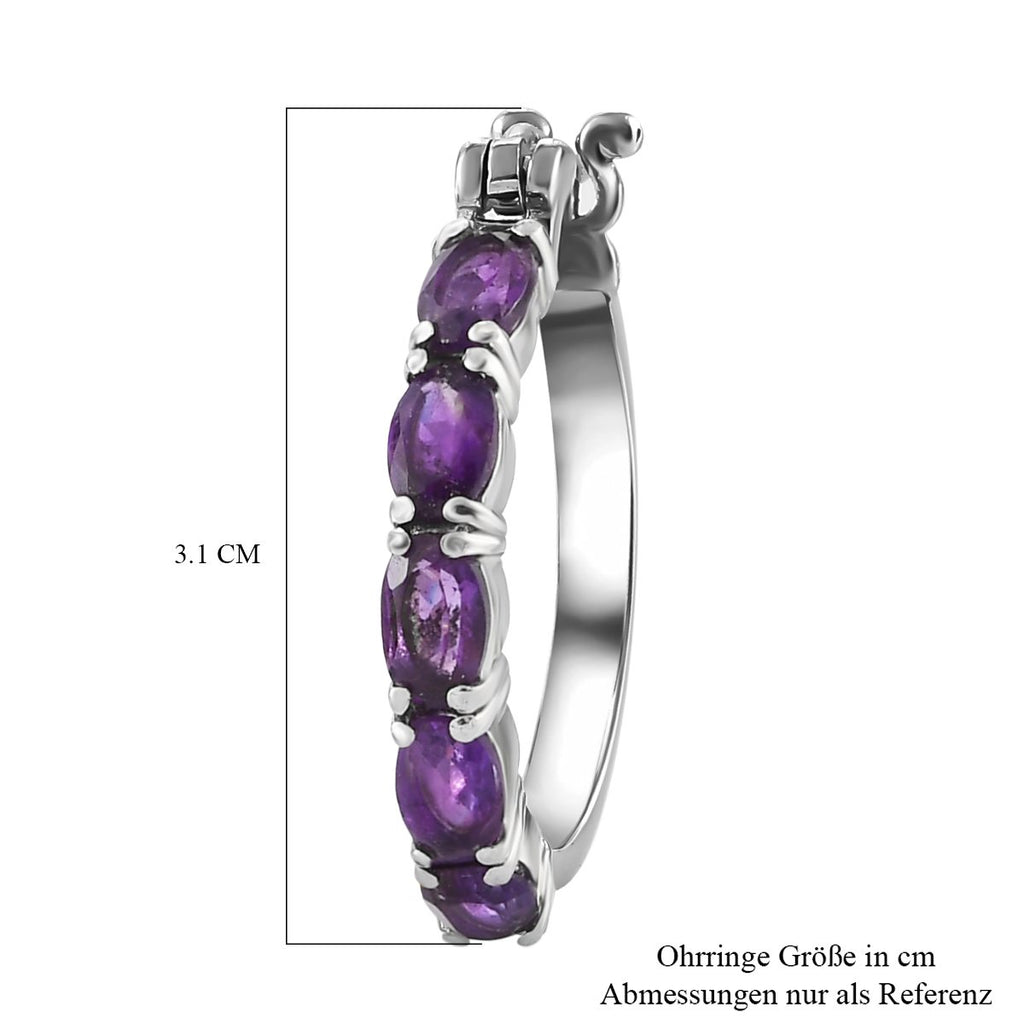 Afrikanische Amethyst Ohrringe, Edelstahl ca. 4.00 ct
