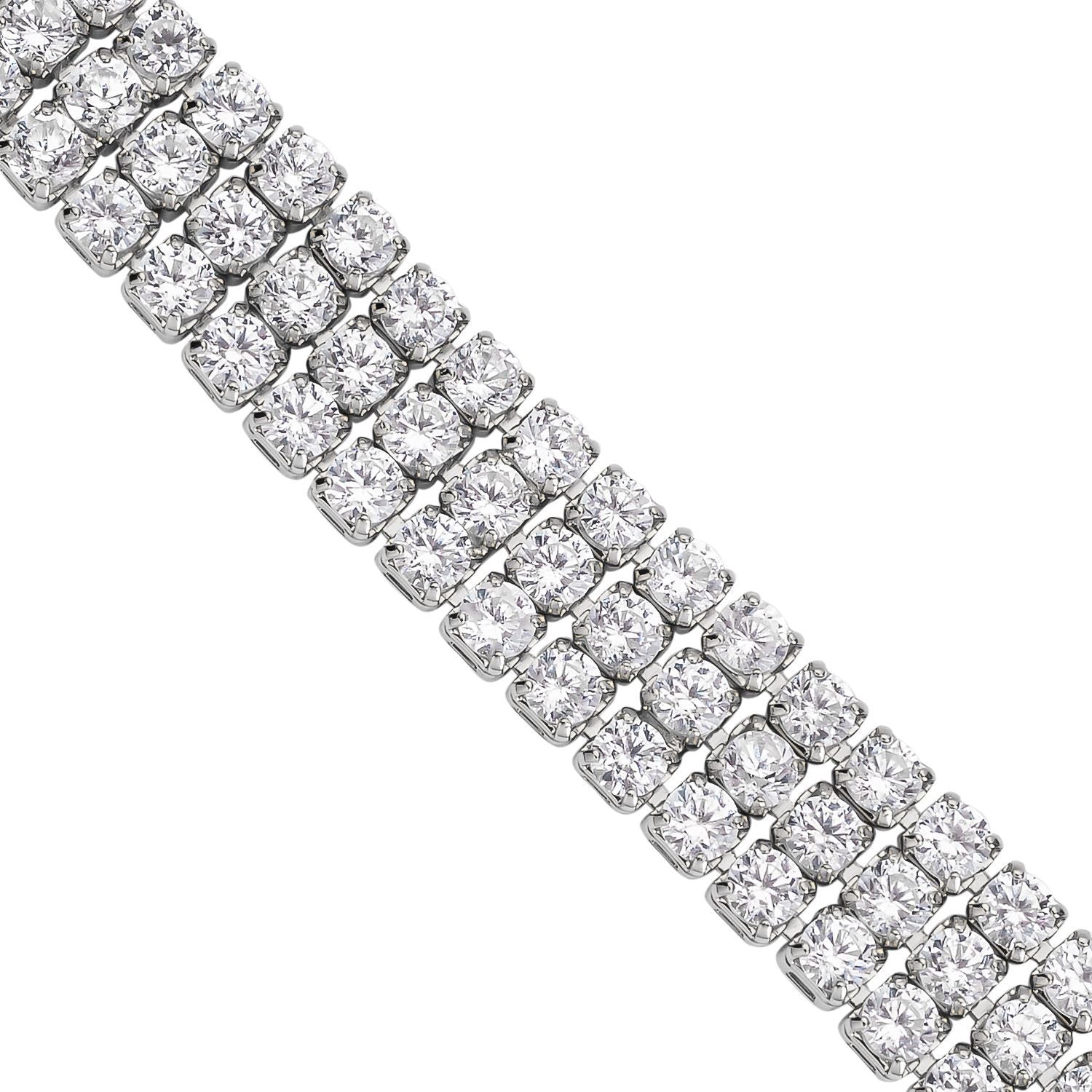 Weißes Kristall-Armband, ca. 19 cm, reines Messing