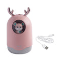 USB-Mini-Bären-Luftbefeuchter mit farbwechselndem Umgebungslicht, rosa