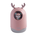 USB-Mini-Bären-Luftbefeuchter mit farbwechselndem Umgebungslicht, rosa