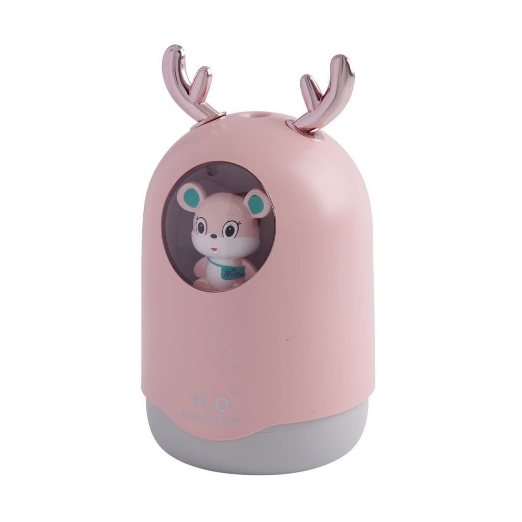 USB-Mini-Bären-Luftbefeuchter mit farbwechselndem Umgebungslicht, rosa