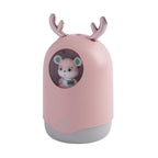 USB-Mini-Bären-Luftbefeuchter mit farbwechselndem Umgebungslicht, rosa