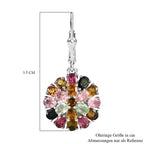 Natürliche mehrfarbige Turmalin Ohrringe, 925 Silber platiniert ca. 6,23 ct