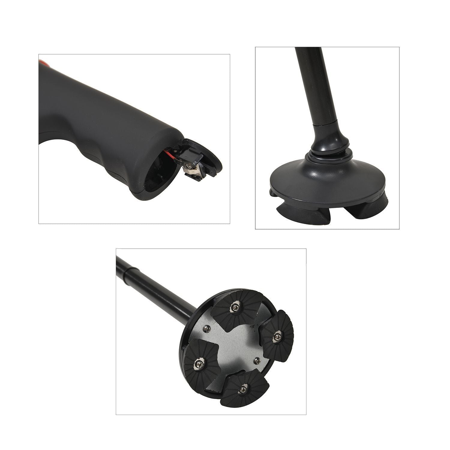 Faltbarer Smart-Gehstock mit LED Licht und Alarm, Belastbarkeit 113 KG, Grau, Benötigt 2xAAA-Batterien (nicht im Lieferumfang enthalten)