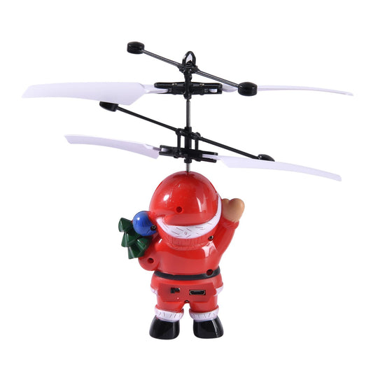 Fliegender Weihnachtsmann mit Sensor zum interaktiven Spiel, 6.3x2x7cm, Rot