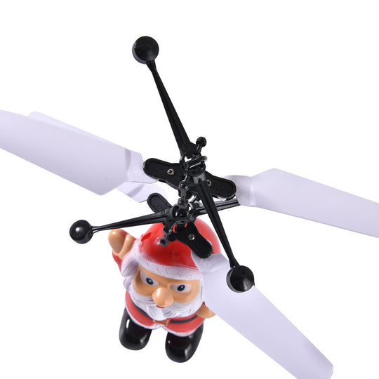 Fliegender Weihnachtsmann mit Sensor zum interaktiven Spiel, 6.3x2x7cm, Rot