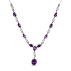 Natürliches, marokkanisches Amethyst Collier, ca. 45 cm, 925 Silber platiniert ca. 5.58 ct