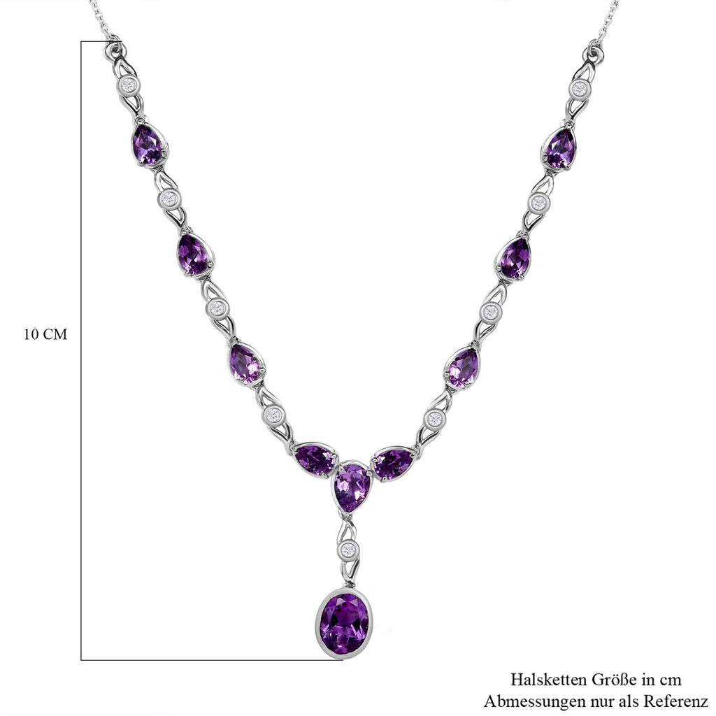 Natürliches, marokkanisches Amethyst Collier, ca. 45 cm, 925 Silber platiniert ca. 5.58 ct