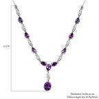 Natürliches, marokkanisches Amethyst Collier, ca. 45 cm, 925 Silber platiniert ca. 5.58 ct