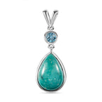 Sierra Nevada Türkis, Schweizer Blautopas Anhänger 925 Silber platiniert ca. 5.36 ct