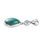Sierra Nevada Türkis, Schweizer Blautopas Anhänger 925 Silber platiniert ca. 5.36 ct