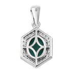 Sierra Nevada Türkis und weißer Zirkon-Anhänger, 925 Silber platiniert ca. 2,90 ct