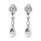 Kagem sambische Smaragd und weiße Zirkon-Ohrringe, 925 Silber platiniert ca. 0.45 ct