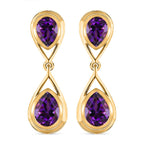 Natürliche, marokkanische Amethyst Ohrringe, 925 Silber vergoldet ca. 3.40 ct