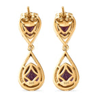 Natürliche, marokkanische Amethyst Ohrringe, 925 Silber vergoldet ca. 3.40 ct