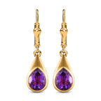 Natürliche, marokkanische Amethyst-Ohrringe, 925 Silber vergoldet ca. 3,21 ct