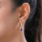 Natürliche, marokkanische Amethyst-Ohrringe, 925 Silber vergoldet ca. 3,21 ct