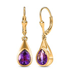 Natürliche, marokkanische Amethyst-Ohrringe, 925 Silber vergoldet ca. 3,21 ct