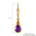 Natürliche, marokkanische Amethyst-Ohrringe, 925 Silber vergoldet ca. 3,21 ct