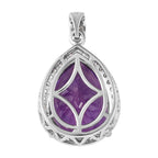 Natürlicher, marokkanischer Amethyst und weißer Zirkon-Anhänger, 925 Silber platiniert ca. 8.48 ct
