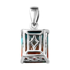 Aqua Terra Costa Quarz Triplette und weißer Zirkon Anhänger, 925 Silber platiniert ca. 7.48 ct