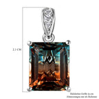 Aqua Terra Costa Quarz Triplette und weißer Zirkon Anhänger, 925 Silber platiniert ca. 7.48 ct