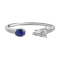 Lapislazuli Armreif, ca. 19 cm, Edelstahl, ca. 6.50 ct