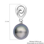 Tahiti Perlen-Ohrringe, 10-11mm, 925 Silber rhodiniert