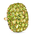 Natürlicher Peridot-Ring, 925 Silber vergoldet (Größe 17.00) ca. 15.68 ct