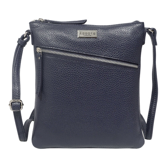 Assots London: Crossbody Tasche aus 100% echtem Leder, 23x21 cm, Ivory