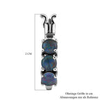Boulder Opal Triplett Creolen, 925 Silber platiniert ca. 1.40 ct
