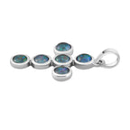 Boulder Opal Triplett Kreuz-Anhänger, 925 Silber platiniert ca. 1.40 ct