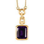 Natürliche, marokkanische Amethyst Halskette, ca. 45 cm, 925 Silber vergoldet ca. 3.41 ct