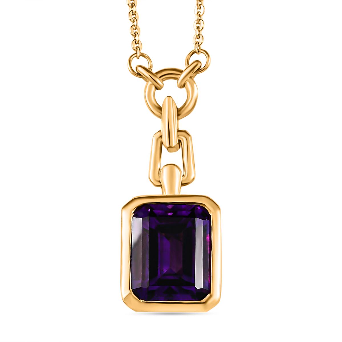 Natürliche, marokkanische Amethyst Halskette, ca. 45 cm, 925 Silber vergoldet ca. 3.41 ct