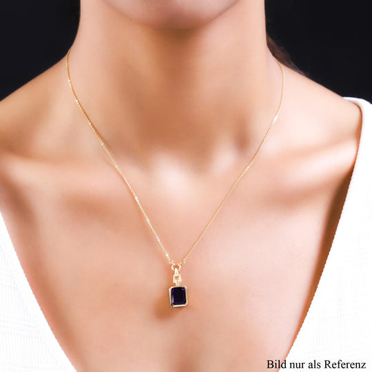 Natürliche, marokkanische Amethyst Halskette, ca. 45 cm, 925 Silber vergoldet ca. 3.41 ct