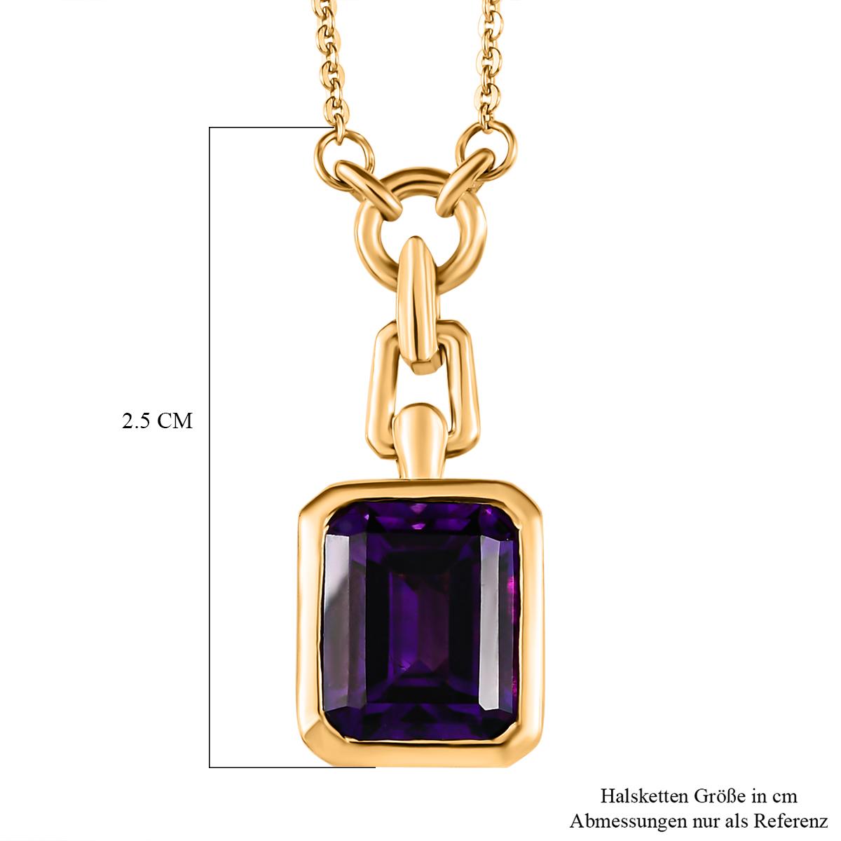 Natürliche, marokkanische Amethyst Halskette, ca. 45 cm, 925 Silber vergoldet ca. 3.41 ct