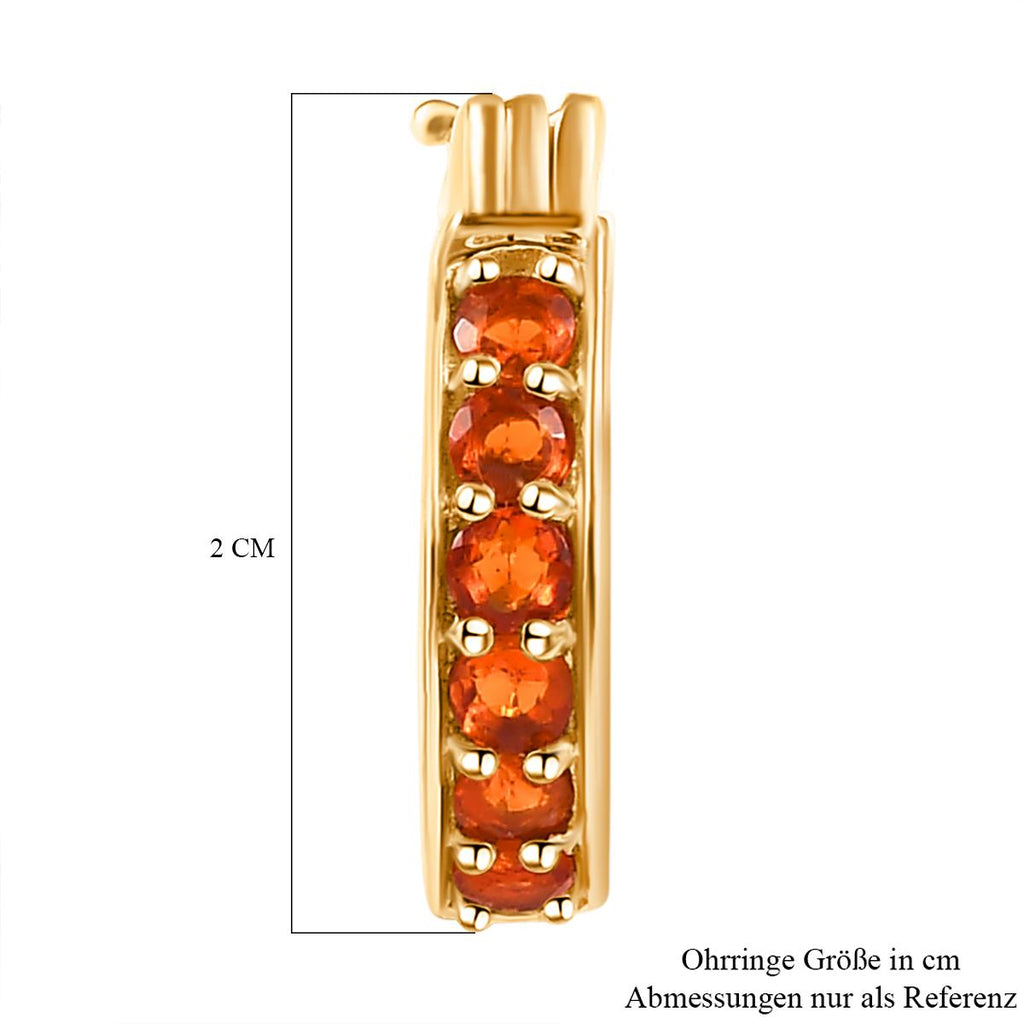 Salamanca Feueropal-Creolen, 925 Silber vergoldet ca. 0,54 ct