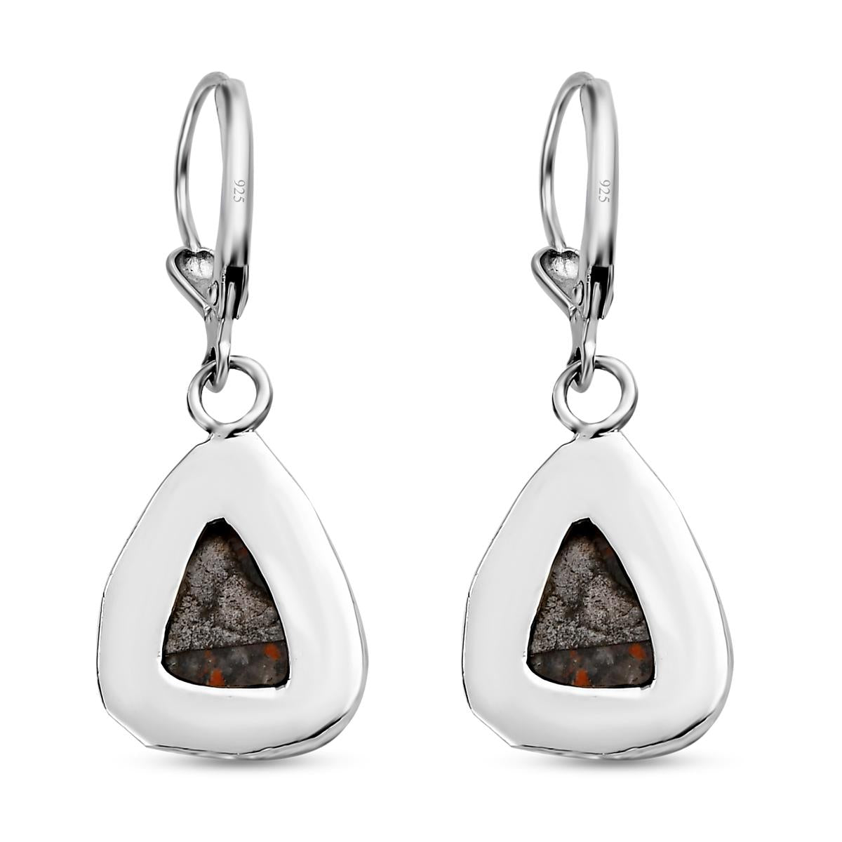 Handgearbeitete, natürliche Yooperlith-Ohrringe, 925 Silber ca. 8,50 ct