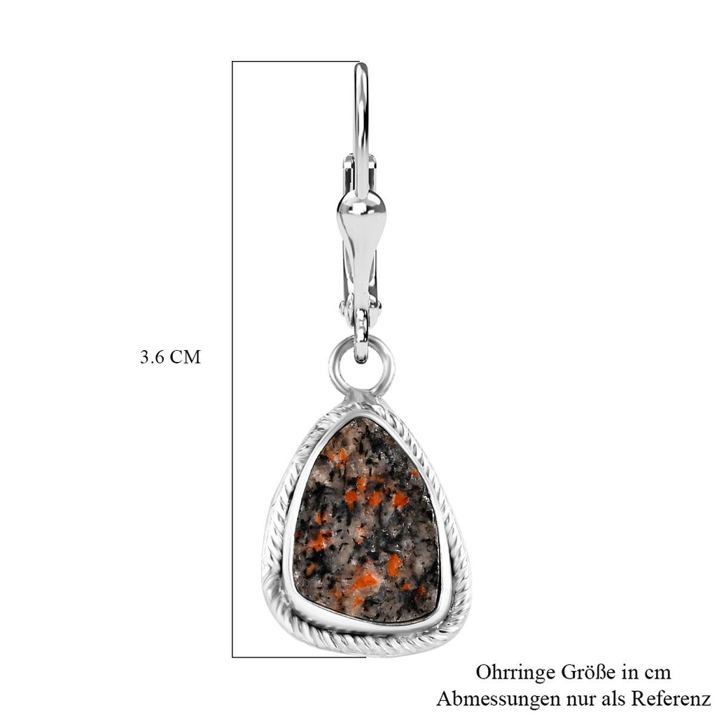 Handgearbeitete, natürliche Yooperlith-Ohrringe, 925 Silber ca. 8,50 ct
