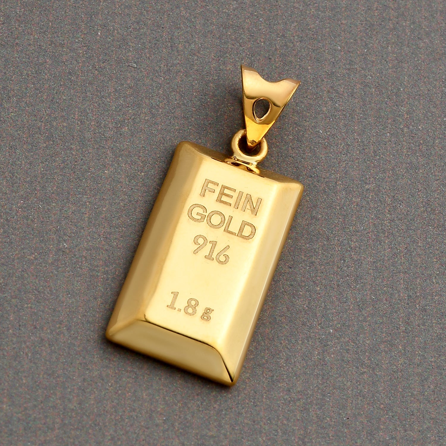 Goldbarren Anhänger, 916 Gold ca. 1,80g