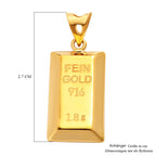 Goldbarren Anhänger, 916 Gold ca. 1,80g