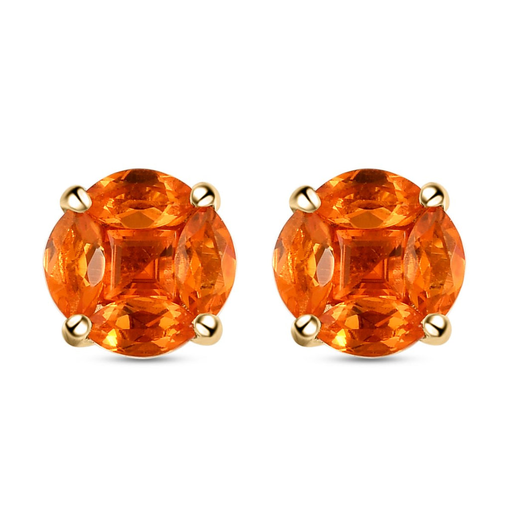 Salamanca Feueropal Ohrringe, 925 Silber vergoldet ca. 0.94 ct